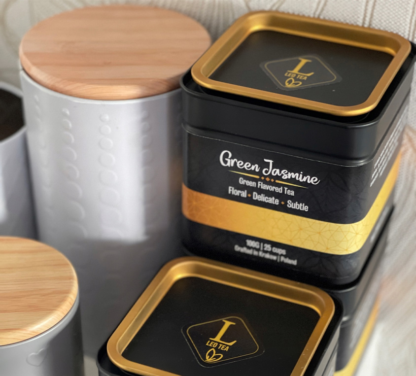 Zielona herbata jaśminowa Leo Tea w eleganckiej puszce